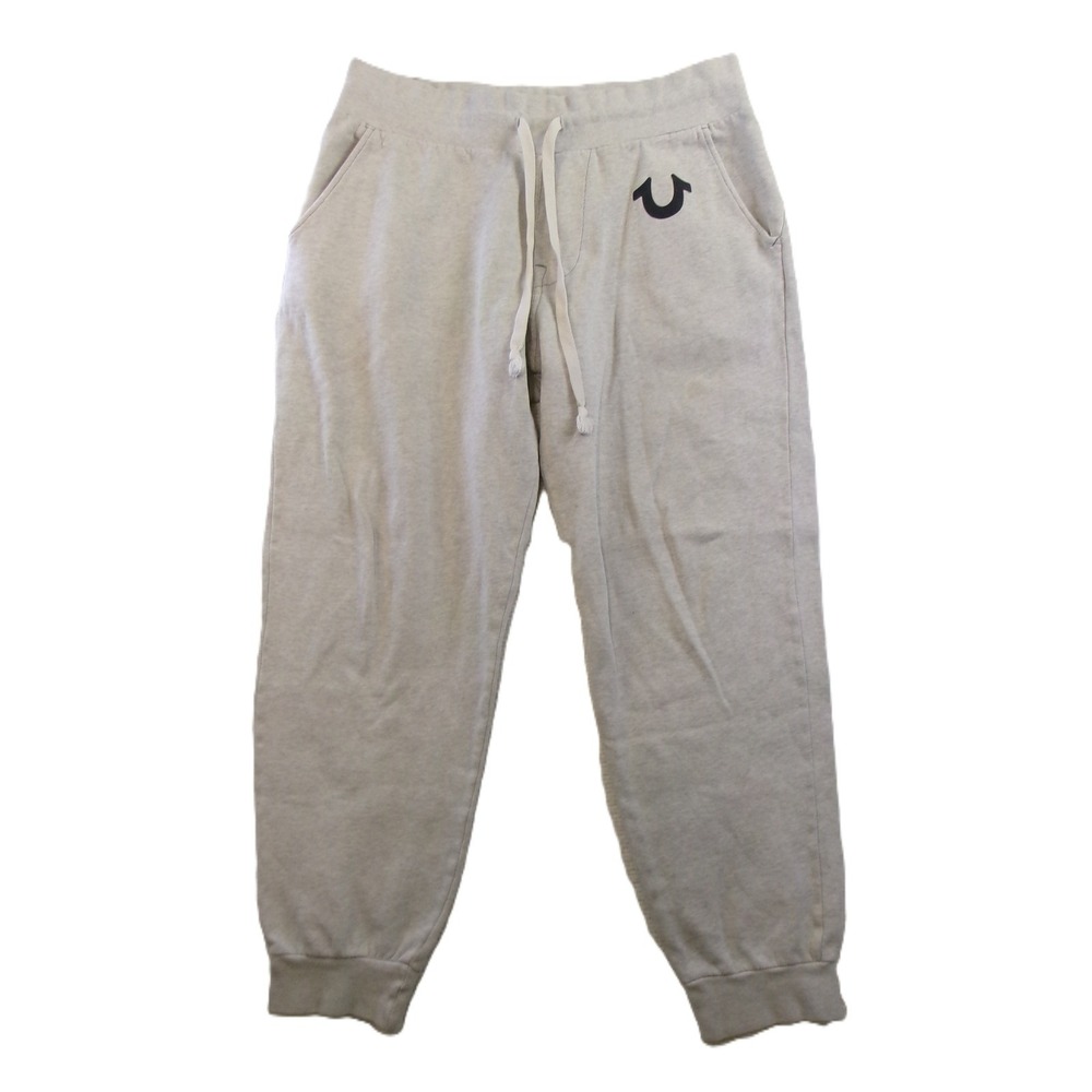 True Religion Classic Logo Jogger Mens‎ Medium Gray Horseshoe Sweatpant